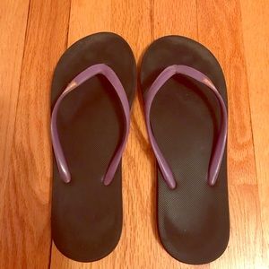 Black and Purple Flip Flops (8)